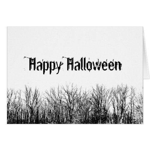 Halloween Gothic Black White Greeting Card