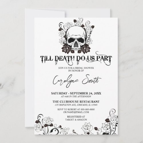 Halloween Gothic Bridal Shower Invitation