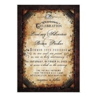 Halloween Gothic Brown Skeleton Wedding RECEPTION Card