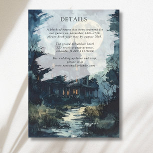 Halloween Gothic Castle Moon Wedding Details Enclosure Card