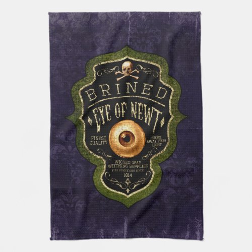 Halloween Gothic Eye Of Newt Witch Potion Vintage Kitchen Towel