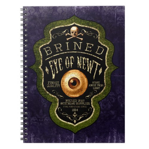 Halloween Gothic Eye Of Newt Witch Potion Vintage Notebook