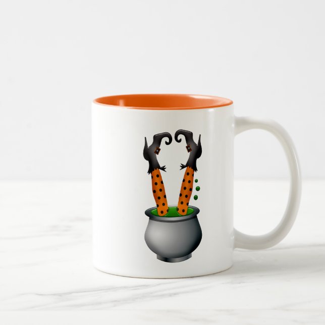 Halloween gothic funny witch Two-Tone coffee mug (Right)
