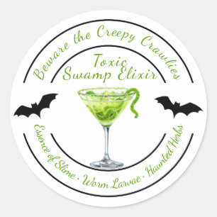Halloween Gothic Haunted Slime Drink Spooky Gr Classic Round Sticker