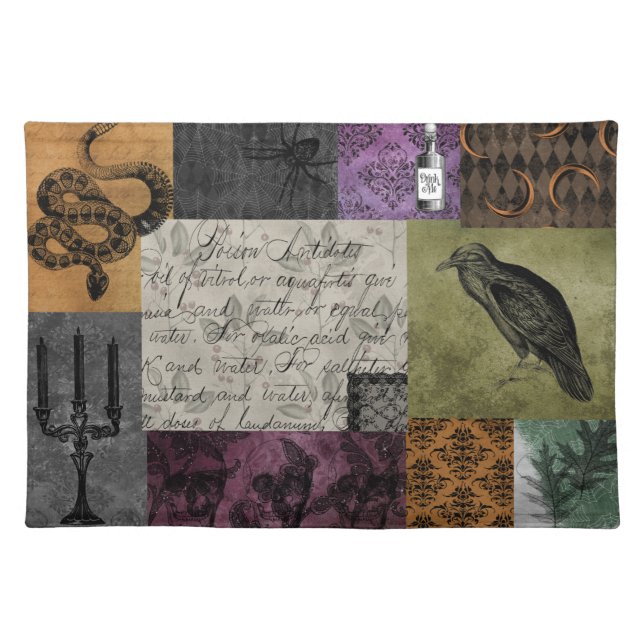 Halloween Gothic Medieval Spooky Apothecary Art Cloth Placemat (Front)