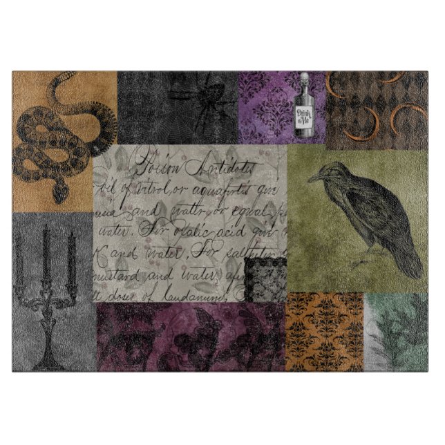 Halloween Gothic Medieval Spooky Apothecary Art Cutting Board (Front)