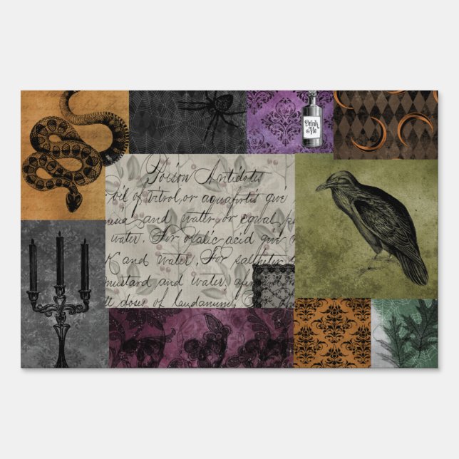 Halloween Gothic Medieval Spooky Apothecary Art Sign (Front)