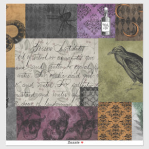 Halloween Gothic Medieval Spooky Apothecary Art Sticker