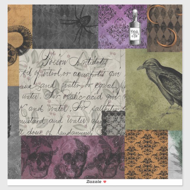 Halloween Gothic Medieval Spooky Apothecary Art Sticker (Sheet)
