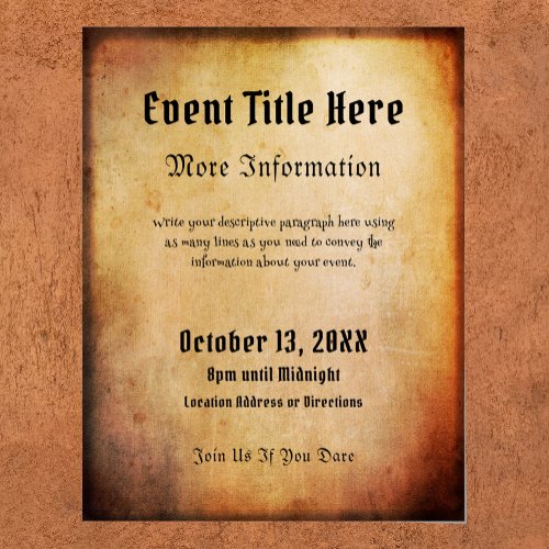 Halloween Gothic Moody Ancient Style Event Poster