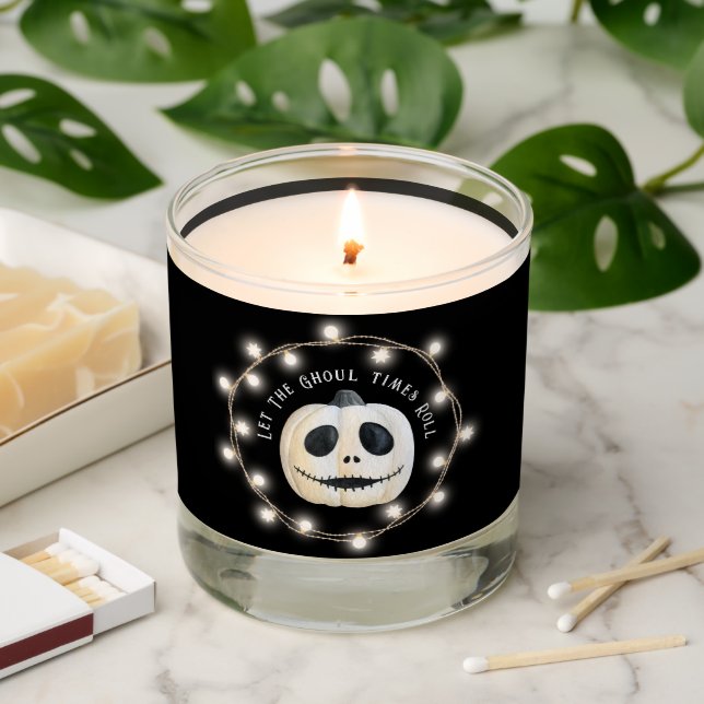 Halloween Gothic Pumpkin Face Scented Candle (Lit)