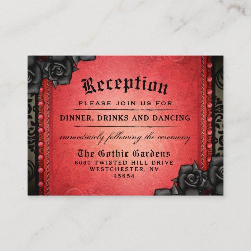 Halloween Gothic Red Black 35 x 25 Reception Enclosure Card