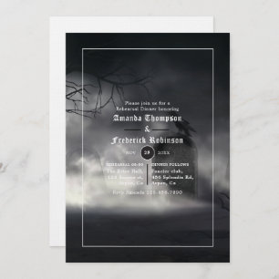 Halloween Gothic Rehearsal Dinner In Invitation