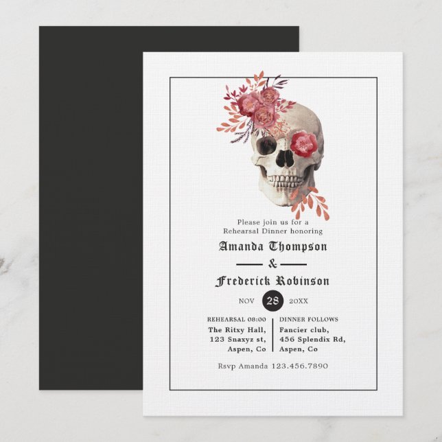Halloween Gothic Rehearsal Dinner Invitation (Front/Back)