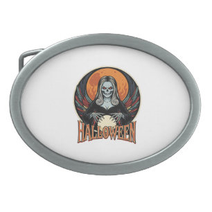 Halloween Gothic Skeleton Fortune Teller Vector Ar Belt Buckle