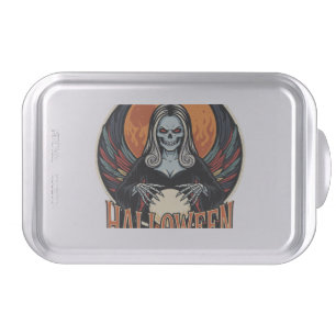Halloween Gothic Skeleton Fortune Teller Vector Ar Cake Pan