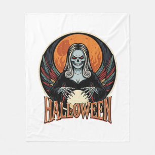 Halloween Gothic Skeleton Fortune Teller Vector Ar Fleece Blanket