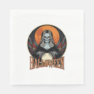 Halloween Gothic Skeleton Fortune Teller Vector Ar Napkins