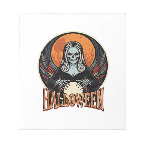 Halloween Gothic Skeleton Fortune Teller Vector Ar Notepad