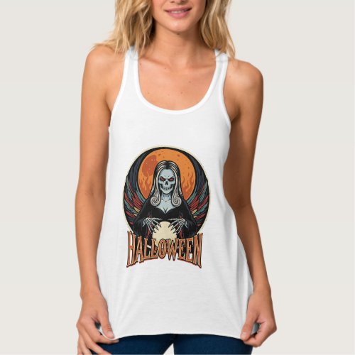 Halloween Gothic Skeleton Fortune Teller Vector Ar Tank Top