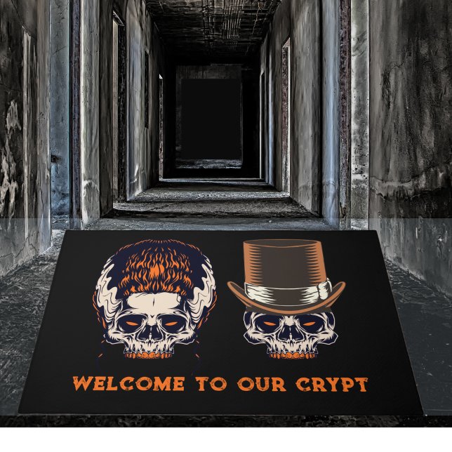 Halloween Gothic Skeleton Welcome Doormat (Looking for a spooky Halloween door mat? )