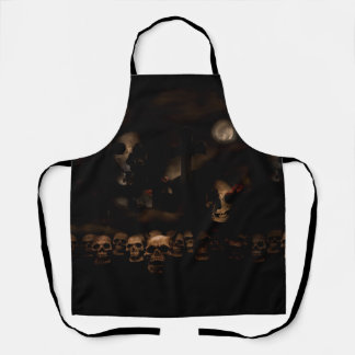 Halloween Gothic Skulls at Cemetery Apron