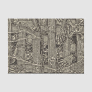 Halloween Gothic Skulls Old Style Sepia Vintage Tissue Paper