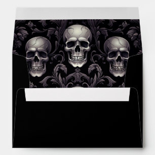 Halloween Gothic Skulls Return Address Envelope