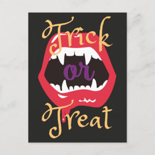 Halloween Gothic Spooky Vampire Trick or Treat Postcard