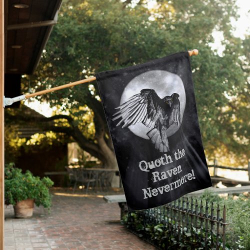 Halloween Gothic the Raven or Crow House Flag