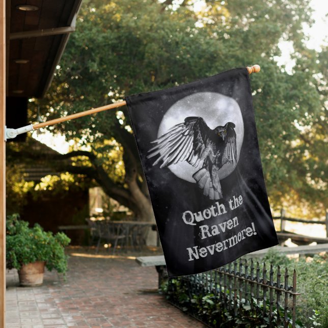 Halloween Gothic the Raven or Crow House Flag (In SItu)