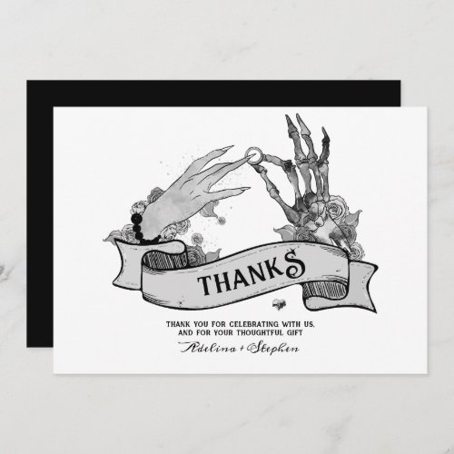 Halloween Gothic Til Death Do Us Party Wedding Thank You Card