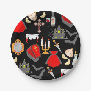 halloween gothic vampire garlic holy water fangs paper plates