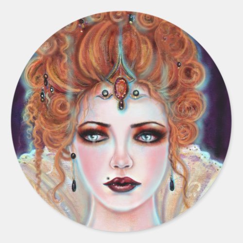 Halloween Gothic Victorian vampire by Renee Lavoie Classic Round Sticker