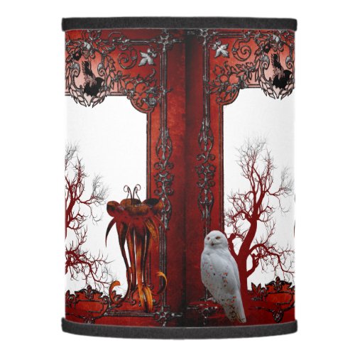   Halloween Gothic Vintage White Owl Dead Tree  Lamp Shade