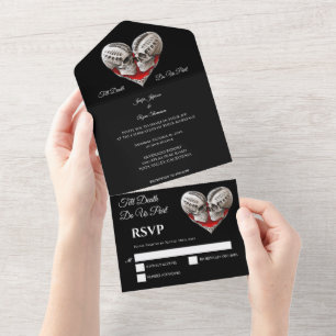 Halloween Gothic Wedding All In One Invitation