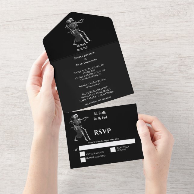 Halloween Gothic Wedding All In One Invitation (Tearaway)