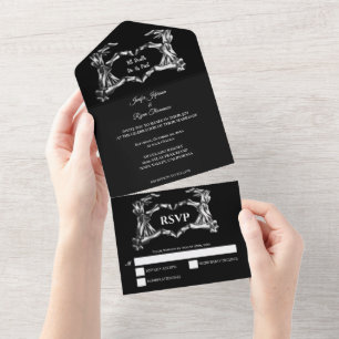 Halloween Gothic Wedding All In One Invitation