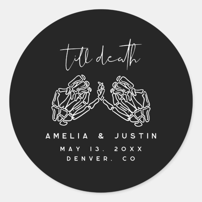 Halloween Gothic Wedding Favor Stickers (Front)