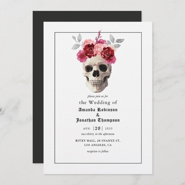 Halloween Gothic Wedding Invitation (Front/Back)