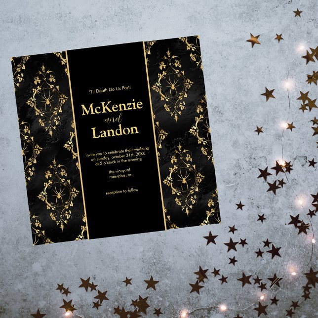 Halloween Gothic Wedding Invitation with Spiders (Creator Uploaded)