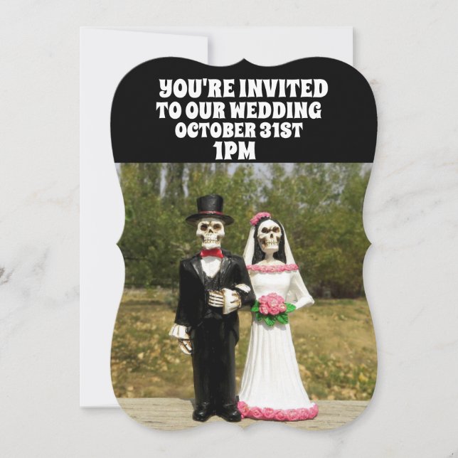 HALLOWEEN GOTHIC WEDDING INVITATIONS PERSONALIZED (Front)