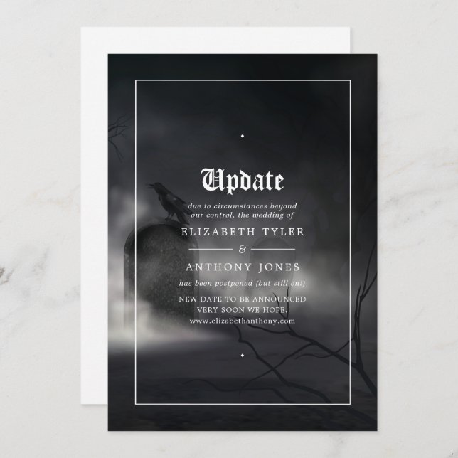 Halloween Gothic Wedding Update Invitation (Front/Back)
