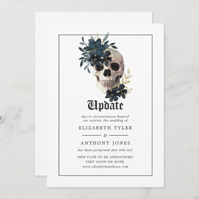 Halloween Gothic Wedding Update Invitation (Front/Back)