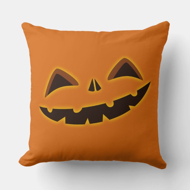 Halloween Gourd-eous Night Throw Pillow (Front)