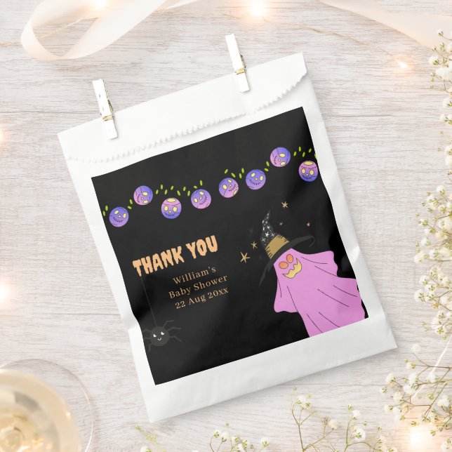 Halloween Gradient Ghost Skull Garland Favor Bag (Clipped)