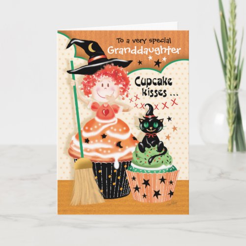 Halloween Granddaughter Cupcake Marcy Pam Witch Card