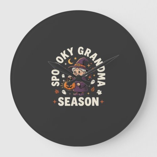Halloween Grandma Magic Large Clock