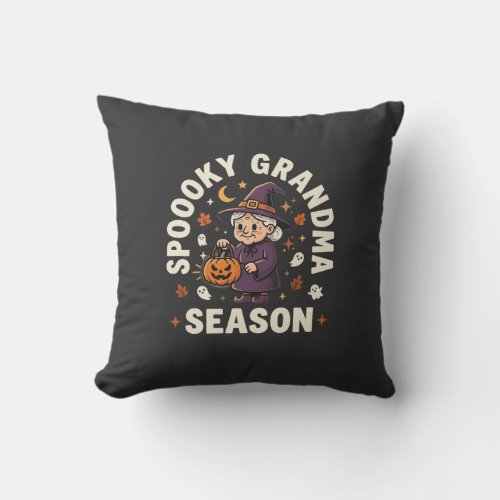 Halloween Grandma Magic Throw Pillow