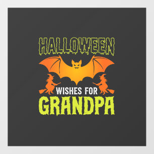 Halloween Grandpa Bat Witch Wishes Floor Decals